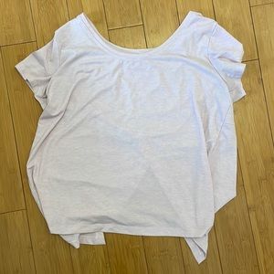 Outdoor Voices purple open tie back t-shirt